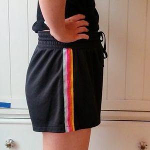 H&M Rainbow Shiny Black Shorts (M)